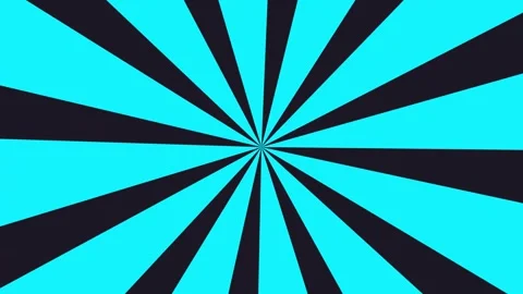Cyan and Black Sunburst Rays Background - Retro Abstract Radial Pattern Stock Footage 333472140