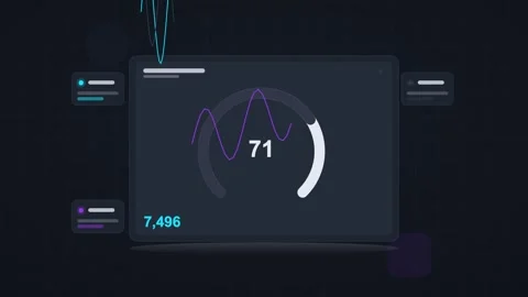 Cyan and blue analytics dashboard flat design loop Stock Footage 342629138