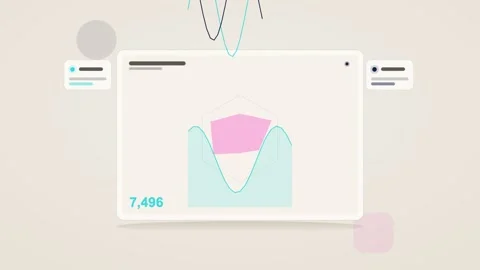 Cyan and blue analytics dashboard flat design loop Vidéo 342629210