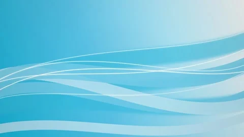 Cyan and blue curved waves flow smoothly across the frame Stock Footage 342213295