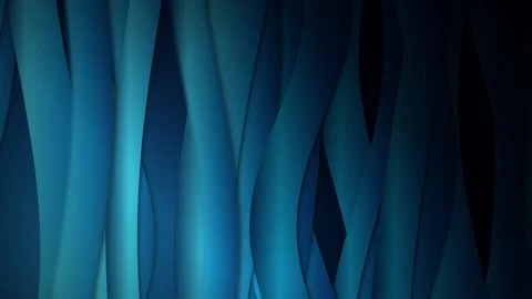 Cyan and blue vertical ribbon waves flow in a seamless loop Stock Footage 341665618
