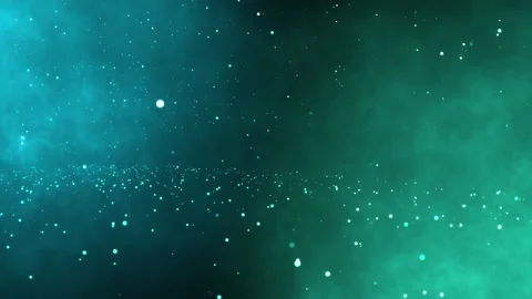 Cyan and Emerald Particle Flow with Atmospheric Smoke in 4K Stock Footage 331560433