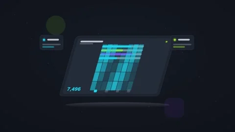 Cyan and lime analytics dashboard flat design loop Stock Footage 342628571