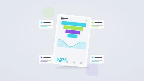 Cyan and lime analytics dashboard flat design loop 스톡 동영상 342629095