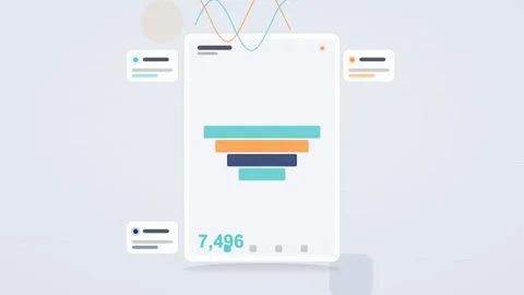 Cyan and orange analytics dashboard flat design loop Stock Footage 342628966