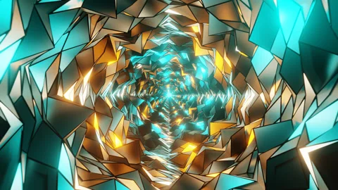 Cyan and Orange Comics Style Color Rocky Tunnel Background Loop Animation Vídeos de archivo 244460095