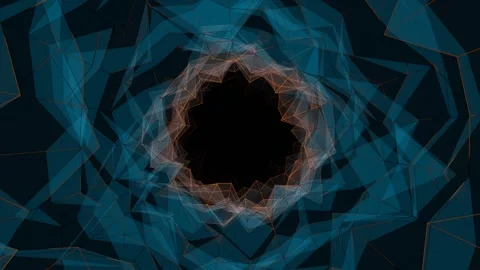 Cyan and Orange Reverse Fragment Tunnel Background VJ Loop in 4K Stock Footage 265029238