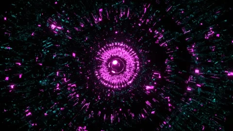 Cyan and Pink Abstract Sci-Fi Background VJ Loop l 4K Stock Footage 294927257