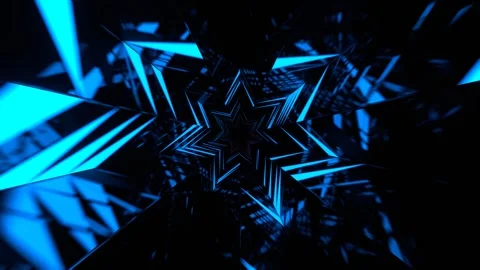 Cyan and Pink Acute Angled Fluorescent Abstract Corridor Background VJ Loop  Stock-Footage 334717625