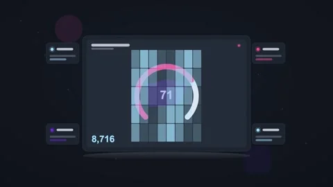 Cyan and pink analytics dashboard flat design loop 動画素材 342628697