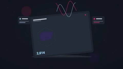 Cyan and pink analytics dashboard flat design loop Stock Footage 342628777