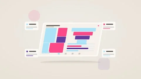 Cyan and pink analytics dashboard flat design loop 動画素材 342629045