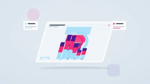 Cyan and pink analytics dashboard flat design loop 库存影片 342629192
