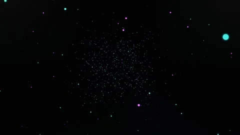 Cyan and Pink Digital Data Particles with Glowing Neon Matrix Lighting Stock Footage 334733388