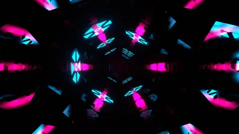 Cyan and Pink Digital Strobe Light Vortex Background VJ Loop in 4K Stock Footage 316899430