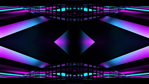 Cyan and Pink Disco Guide Kaleidoscope Background VJ Loop in 4K Video stock 332499617
