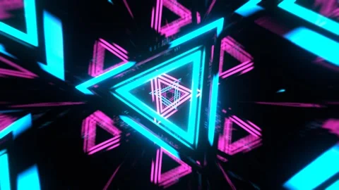 Cyan and Pink Dynamic Strobe Triangle Tunnel Background VJ Loop l 4K Stock Footage 303145587