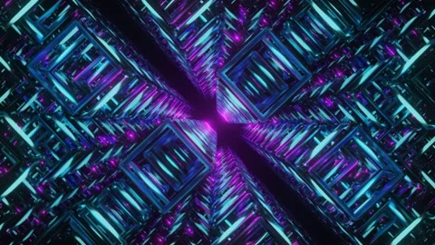 Cyan and Pink Empty Cubic Dimension Background VJ Loop in 4K Stock Footage 249616056