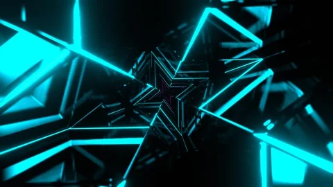 Cyan and Pink Figured Strobe Neon Corridor Background VJ Loop l 4K Stock Footage 304974614