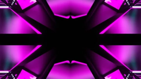 Cyan and Pink Glowing Screen Kaleidoscope Background VJ Loop in 4K Video stock 339091896