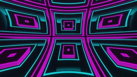 Cyan and Pink Hypnotic Abstract Movement Background VJ Loop in 4K Stock Footage 258664264
