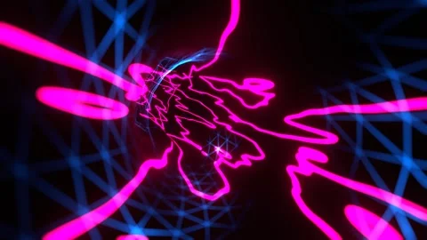  Cyan and Pink Hypnotic Psychedelic Portal Background VJ Loop in 4K Stock Footage 314365657