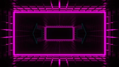 Cyan and Pink Neon Pointer Arrow Tunnel Background VJ Loop in 4K Stock Footage 281494876
