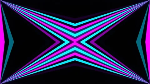 Cyan and Pink Neon Rays Kaleidoscope Background VJ Loop in 4K Stock Footage 337056090