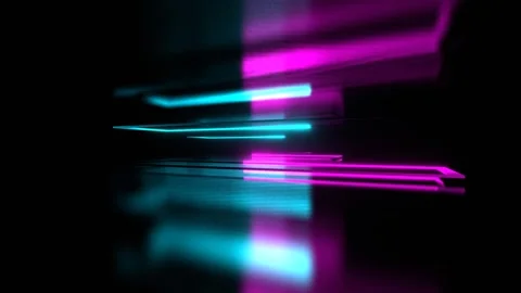 Cyan and Pink Neon Rectangular Shapes Moving Background VJ Loop in 4K Stock Footage 307093529