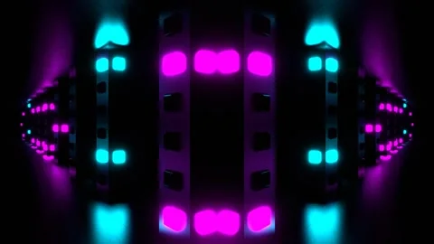 Cyan and Pink Return Movement Along Strobe Kaleidoscope Background VJ Loop Stock Footage 327969689