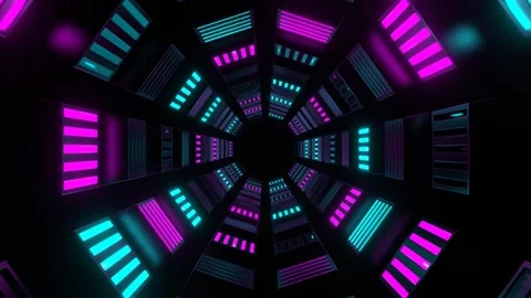 Cyan and Pink Reverse Slowed Strobe Tunnel Background VJ Loop in 4K Stock Footage 276548892