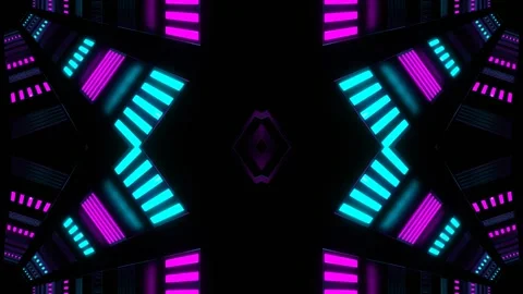 Cyan and Pink Reverse Slowed Strobe Kaleidoscope Background VJ Loop in 4K 库存影片 337056114