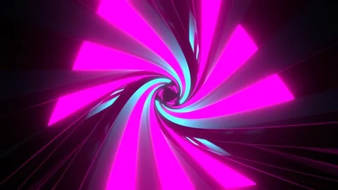 Cyan and Pink Rotating Light in Triangular Tunnel Background VJ Loop in 4K Stock Footage 303706691