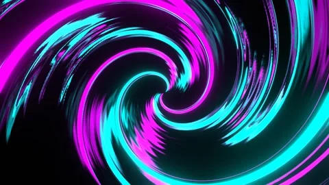 Cyan and Pink Sci-Fi Neon Magnet Spiral Background VJ Loop in 4K Stock Footage 261575648