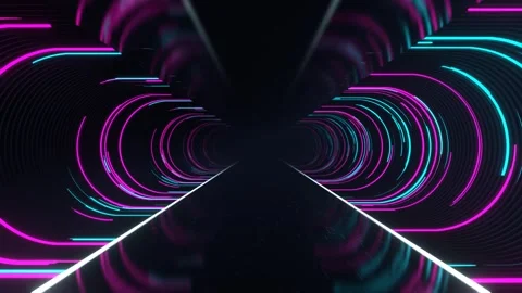 Cyan and Pink Sci-Fi Neon Tunnel Background VJ Loop l 4K Stock Footage 295878537