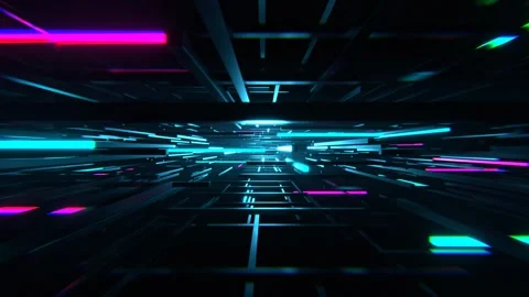 Cyan and Pink Sci-Fi Cybernetic Strobe Array Background VJ Loop l 4K Stock Footage 302560540
