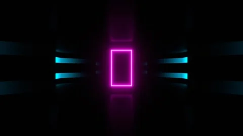 Cyan and Pink Simple Infinity Sci-Fi Neon Tunnel Background VJ Loop l 4K Stock Footage 296758844