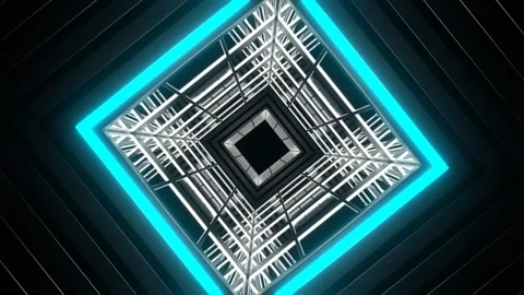 Cyan and Pink Square Strobe Light Tunnel Background VJ Loop in 4K Stock Footage 261405967