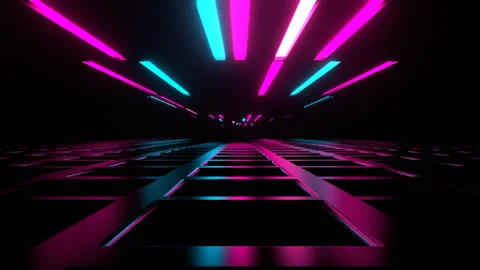 Cyan and Pink Strobe Behind Bars Background VJ Loop in 4K Stock Footage 344577488