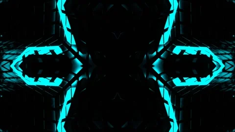 Cyan and Pink Strobe Hexagonal Kaleidoscope Background VJ Loop in 4K 库存影片 335017809