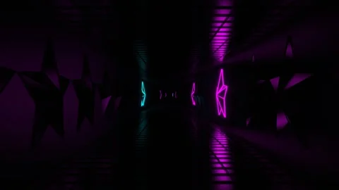 Cyan and Pink Strobe Star Tunnel Background VJ Loop in 4K Stock Footage 280063054