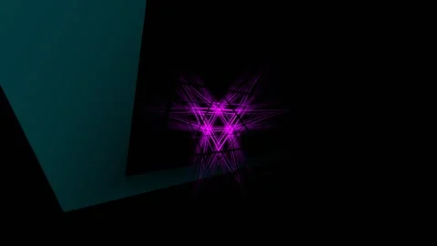Cyan and Pink Triangular Spiral Line Background VJ Loop in 4K Stock Footage 261697942