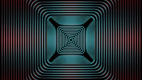 Cyan and Red Abstract Sinusoidal Waves Background VJ Loop in 4K Stock Footage 279816119