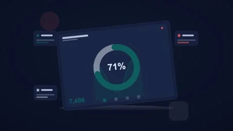 Cyan and red analytics dashboard flat design loop Video stock 342628694