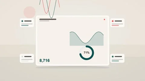 Cyan and red analytics dashboard flat design loop Stock Footage 342628741