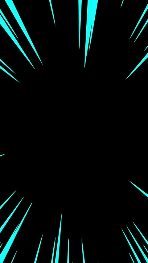 Cyan anime speed lines radiating from center, vertical format Stock Footage 337938191