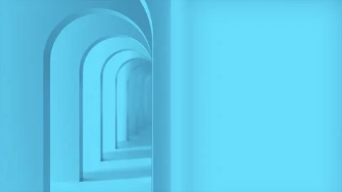 Cyan Arch Corridor - High Quality Stock Footage Stock Footage 310739322