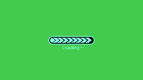 Cyan Arrow Loading Bar Green Screen Motion Stock Footage 344764279
