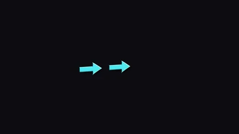 Cyan Arrows Incrementing Growth Movement Across Dark Background Seamless An.. Stock Footage 341652508