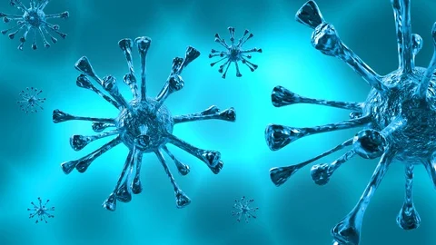 Cyan bacteria virus or germs microorganism cells growing and shrink 스톡 동영상 127992969